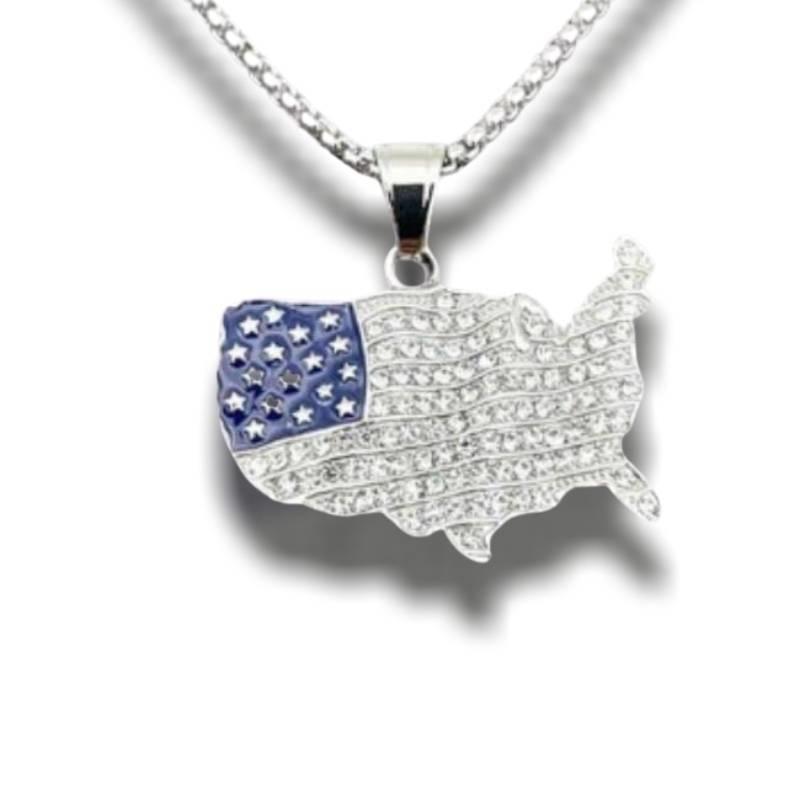 Ciondolo mappa USA vintage