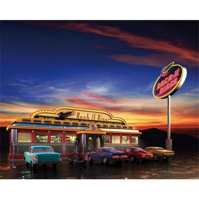 Dipinto Diner Americano Vintage