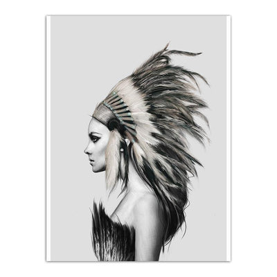 Pittura indiana in bianco e nero vintage