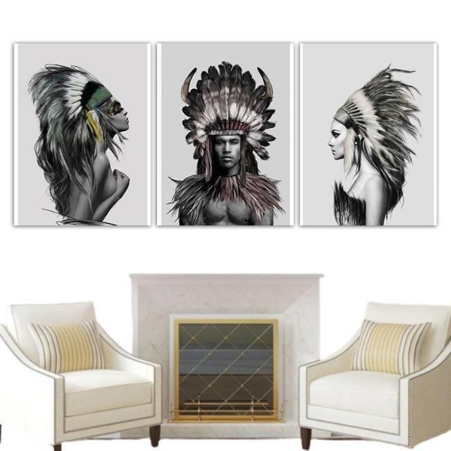 Pittura indiana in bianco e nero vintage