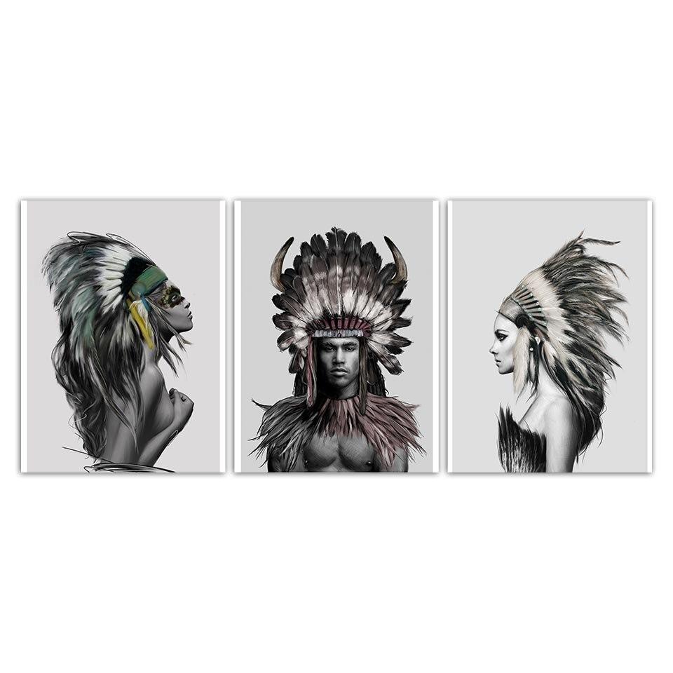 Pittura indiana in bianco e nero vintage