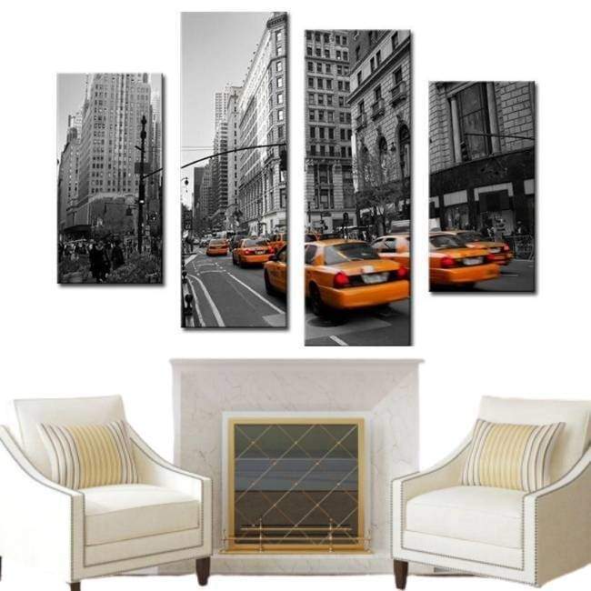 Pittura del taxi giallo vintage di New York