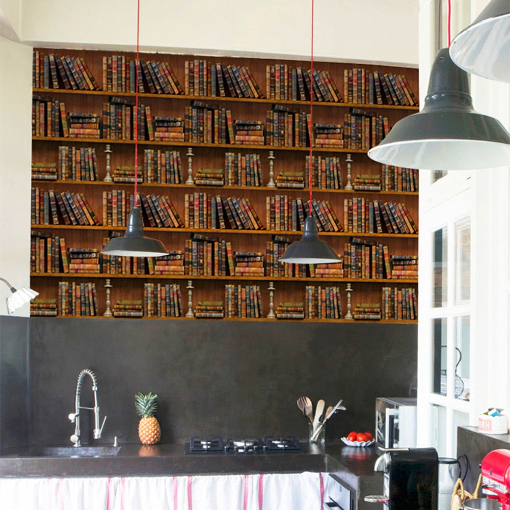 Carta da parati libreria vintage