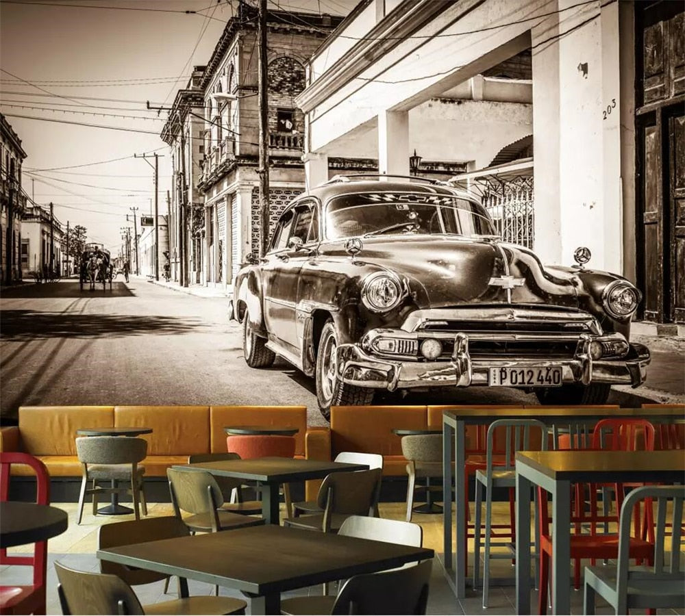 Carta da parati vintage per soggiorno