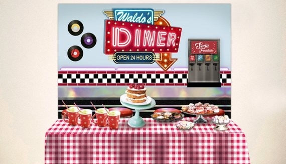 Carta da parati vintage trompe l'oeil