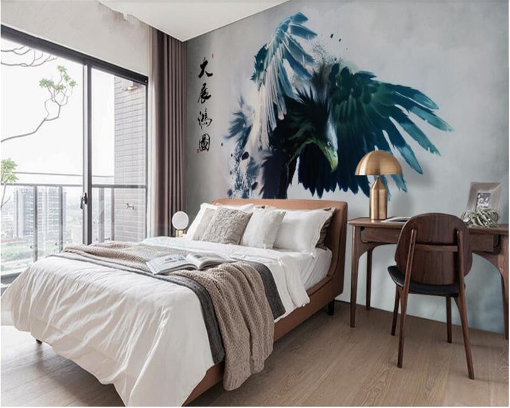 Carta da parati vintage con uccelli