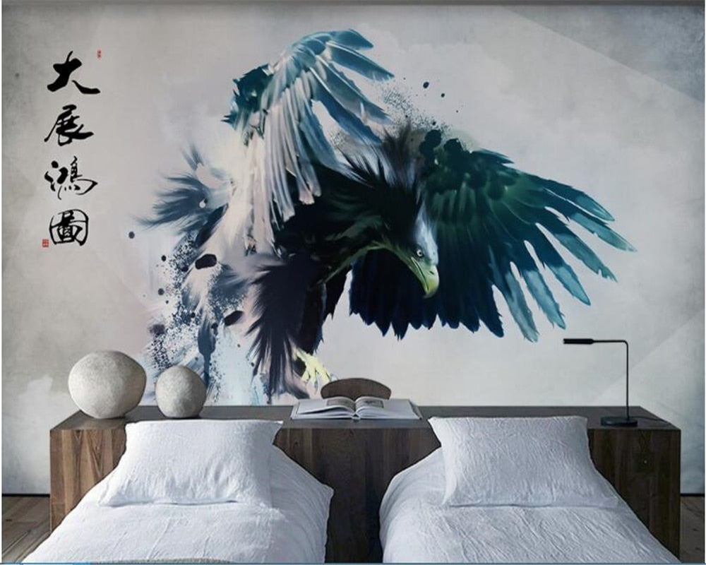 Carta da parati vintage con uccelli