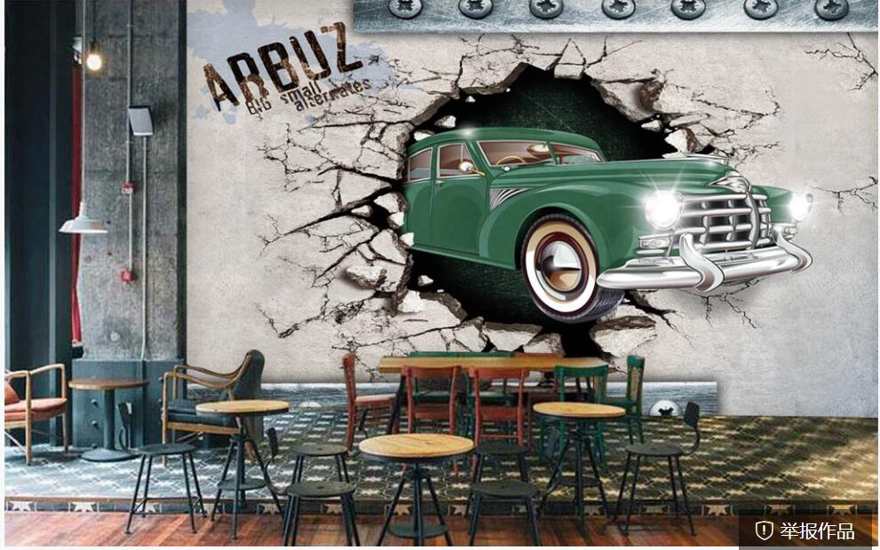 Carta da parati vintage verde