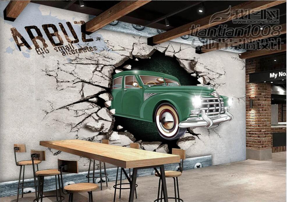 Carta da parati vintage verde