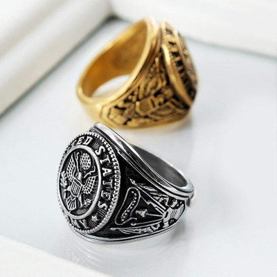 Anello vintage da uomo dell'esercito americano