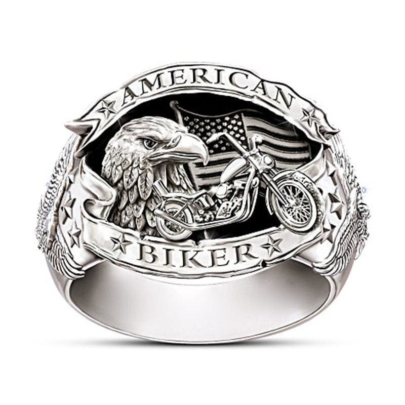 Anello da motociclista americano vintage