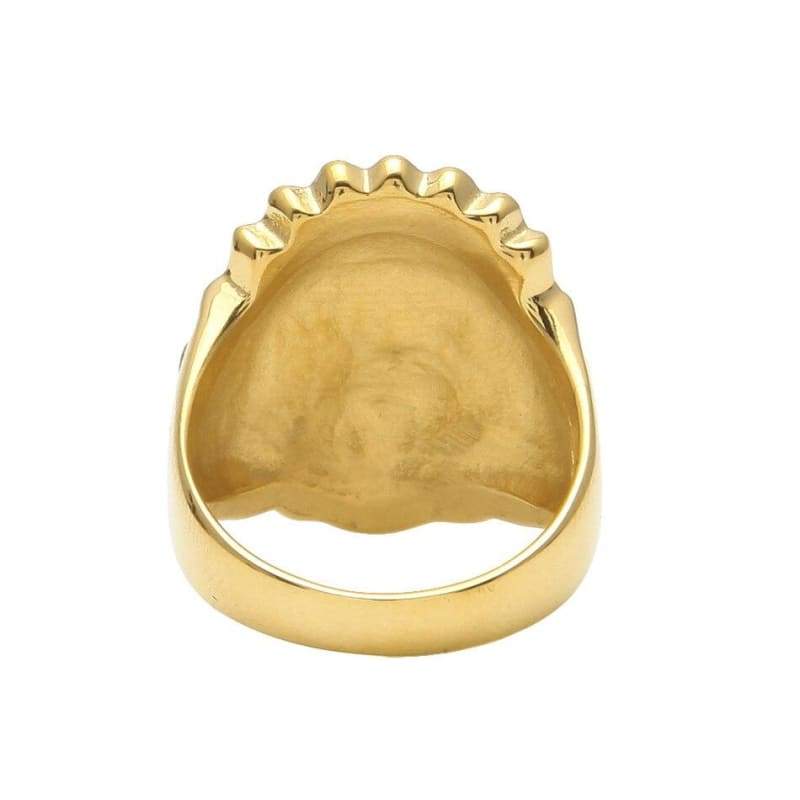 Anello testa indiana in oro vintage