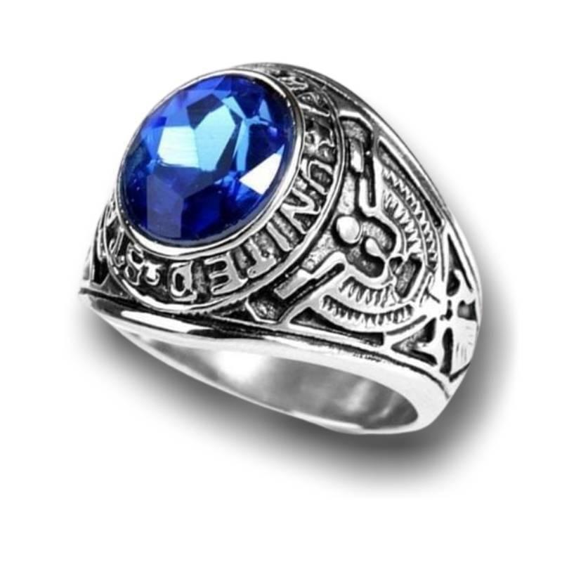 Anello d'argento vintage dell'esercito americano