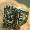Anello d'argento vintage della Marina degli Stati Uniti