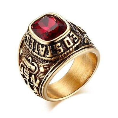 Anello d'oro vintage della Marina degli Stati Uniti