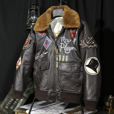 Giacca da aviatore americano in pelle vintage