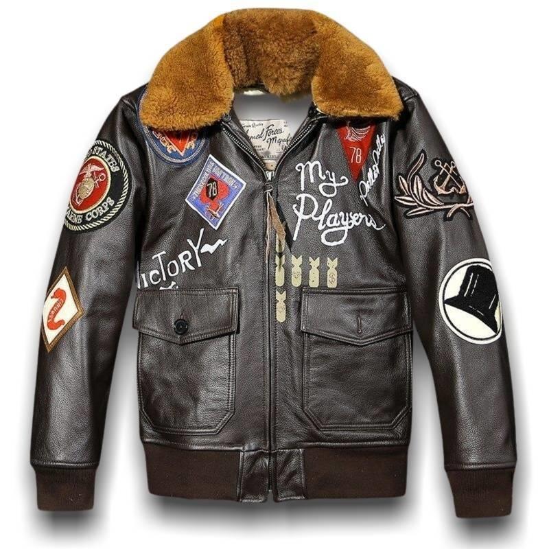 Giacca da aviatore americano in pelle vintage