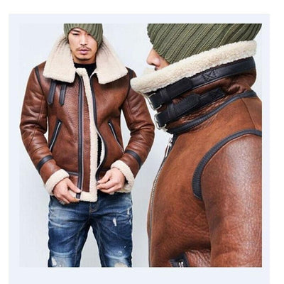 Giacca vintage in pelle Teddy americana