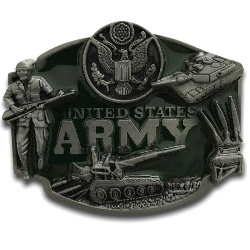 Fibbia per cintura vintage dell'esercito americano