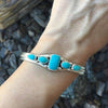 Bracciale vintage in argento turchese indiano