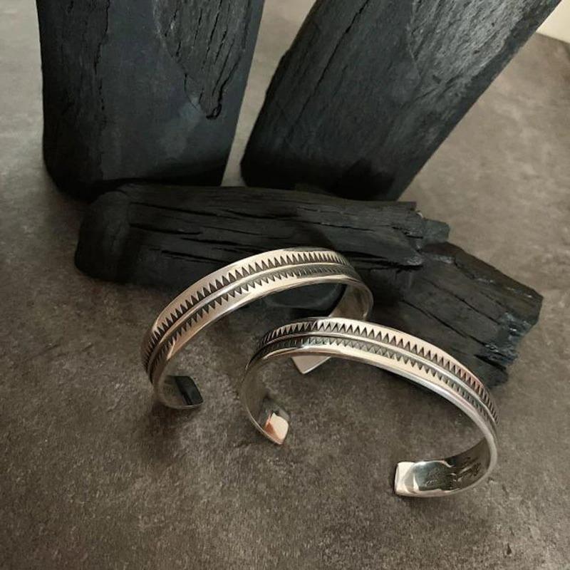 Bracciale da uomo vintage in argento indiano