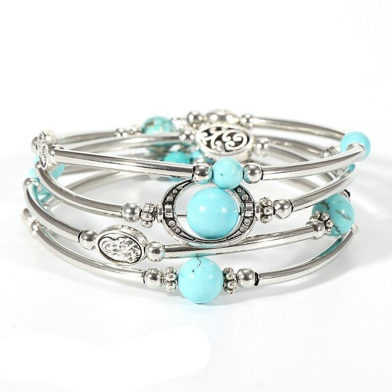 Bracciale vintage con perline di semi indiani