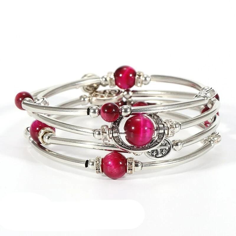 Bracciale vintage con perline di semi indiani