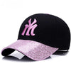 Cappellino Vintage NY da donna nero e rosa