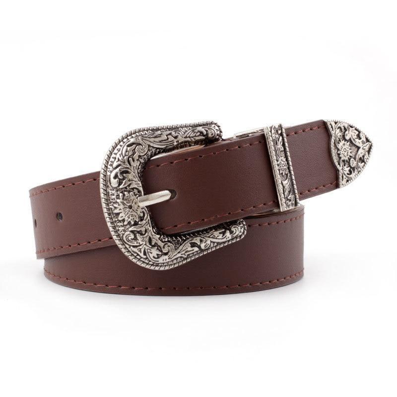 Cintura in pelle vintage da donna da cowboy