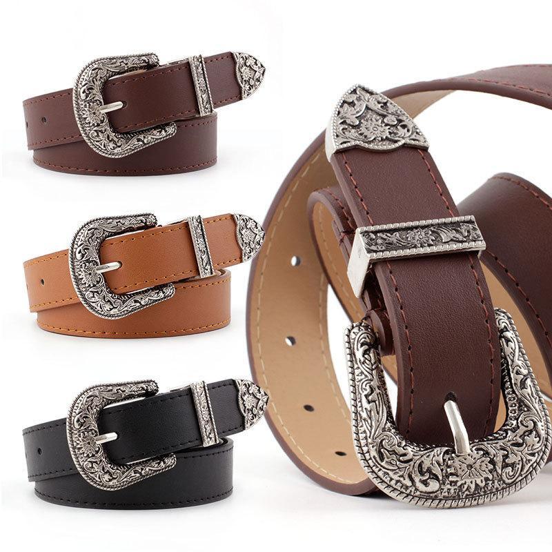 Cintura in pelle vintage da donna da cowboy