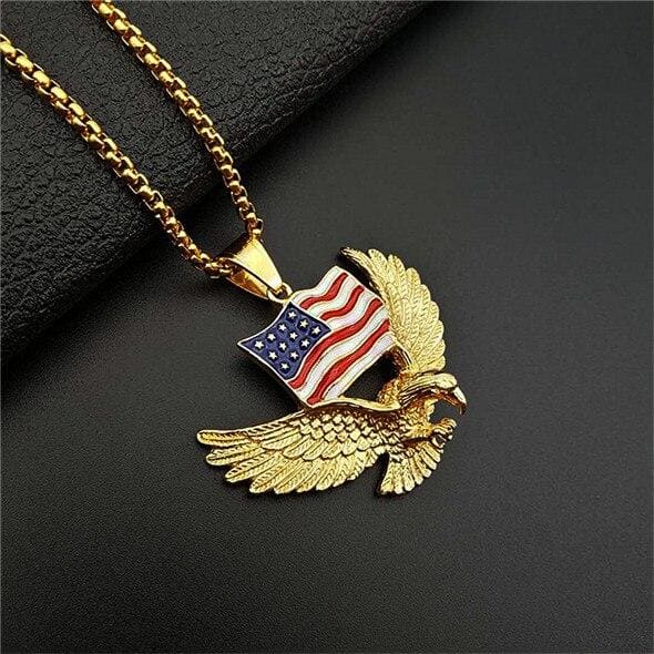 Collana vintage da uomo con aquila