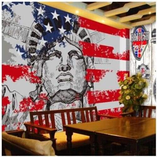 Carta da parati vintage della statua della libertà di New York