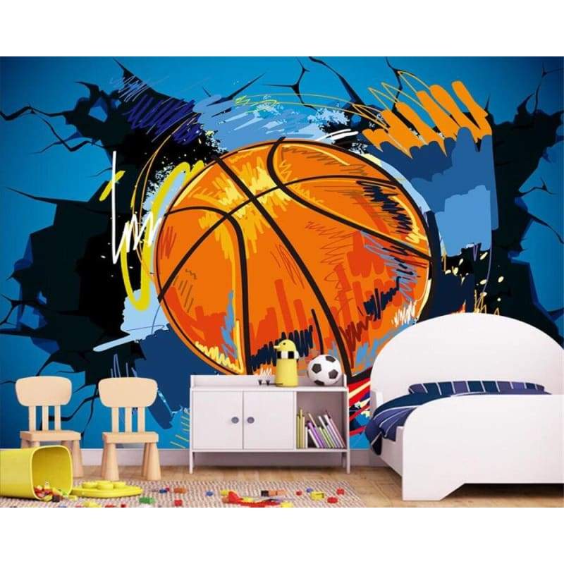 Carta da parati a tema basket vintage