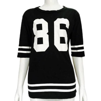 T-shirt da baseball vintage a righe da donna