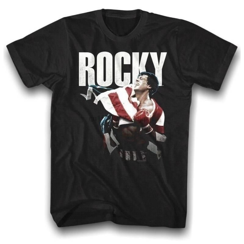 T-shirt vintage con vernice Rocky Balboa