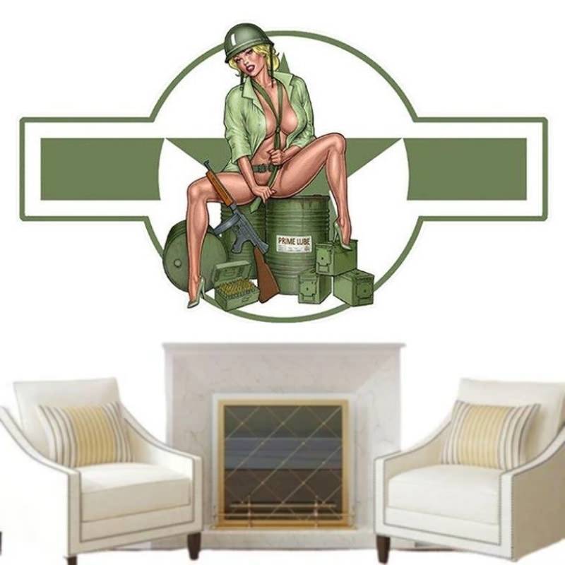 Adesivi vintage Pin Up dell'esercito americano