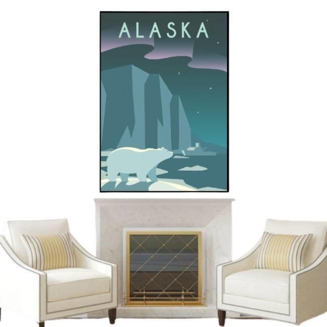 Pittura Vintage dell'Alaska