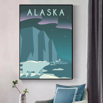 Pittura Vintage dell'Alaska