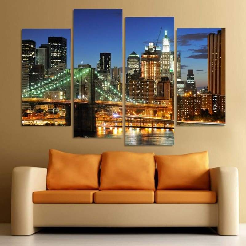 Pittura dell'annata del ponte di Brooklyn