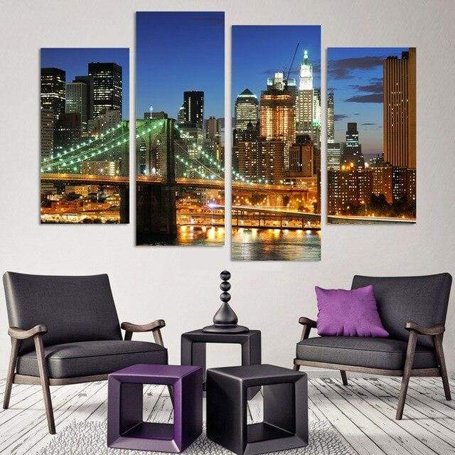 Pittura dell'annata del ponte di Brooklyn