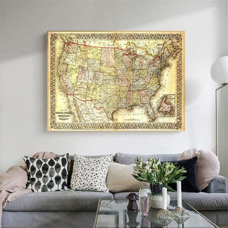 Lavagna mappa Stati Uniti Vintage