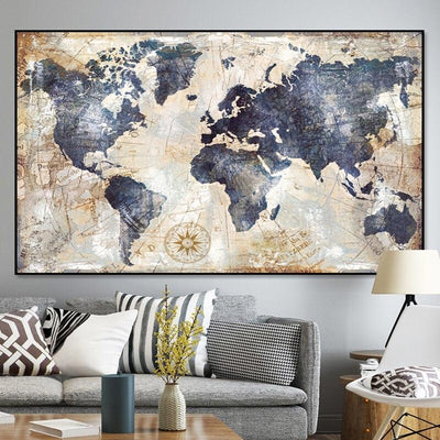 Pittura della mappa del mondo Vintage