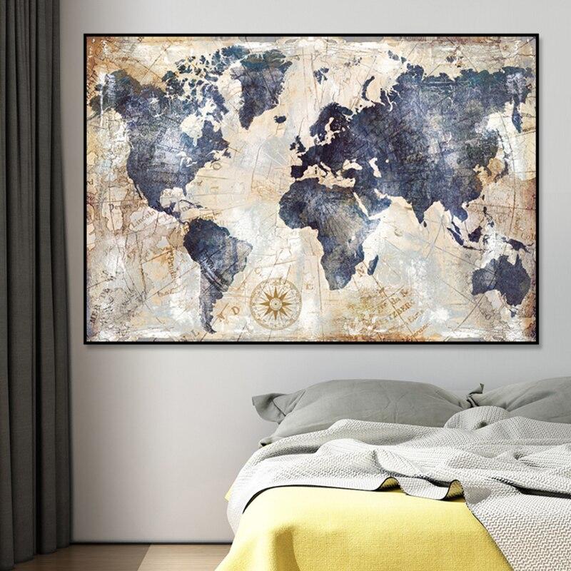 Pittura della mappa del mondo Vintage