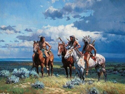 Pittura dell'annata del cavallo indiano