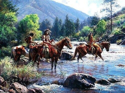 Pittura dell'annata del cavallo indiano