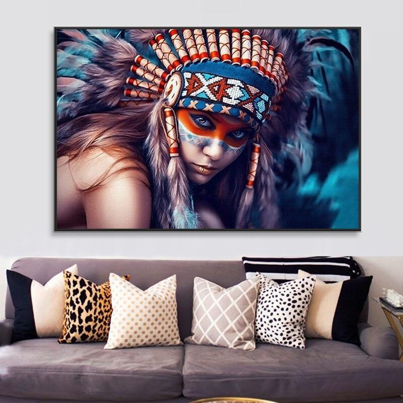 Dipinto Vintage copricapo indiano