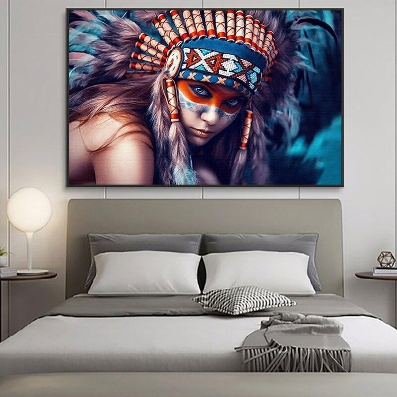 Dipinto Vintage copricapo indiano