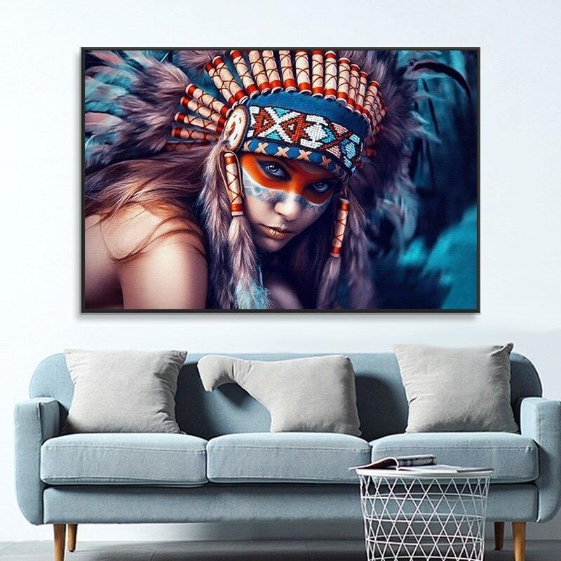 Dipinto Vintage copricapo indiano