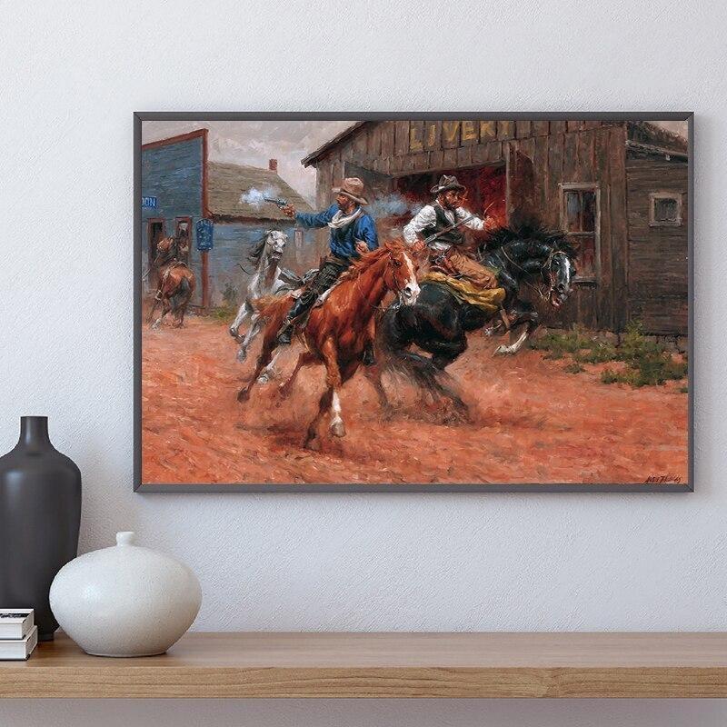 Dipinto da cowboy occidentale Vintage