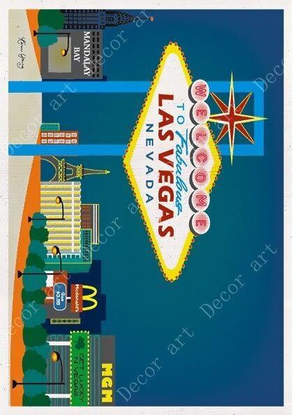 Dipinto Déco vintage di Las Vegas